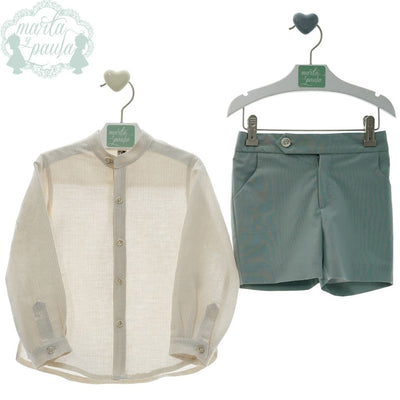 TRAJE INFANTIL PANTALON BERMUDA FAMILIA GEMINIS