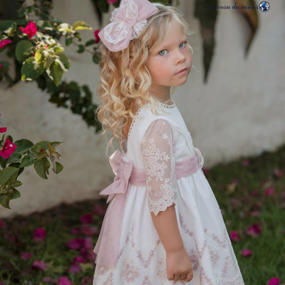 VESTIDO INFANTIL CEREMONIA TUL BORDADO IVORY