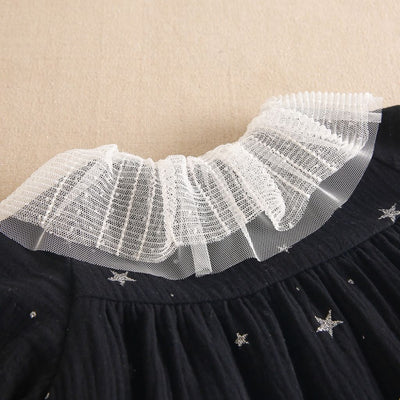 VESTIDO NIÑA NEGRO ESTRELLAS