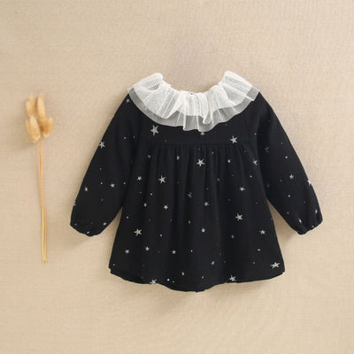 VESTIDO NIÑA NEGRO ESTRELLAS