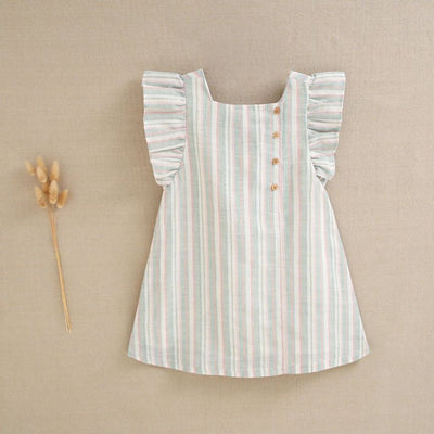 VESTIDO DE NIÑA CON VOLANTES Y LAZO EN ESPALDA