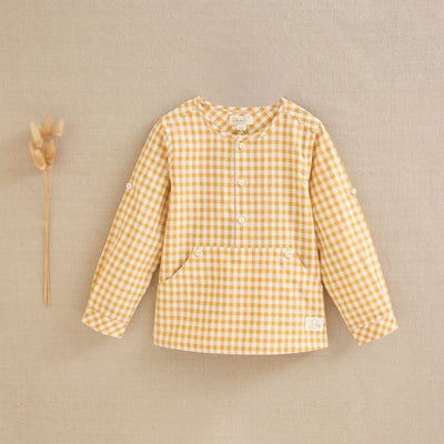 CAMISA DE NIÑO DE CUADRO VICHY COLOR MOSTAZA