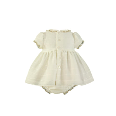 VESTIDO CON BRAGUITA PARA BEBÉ COLOR BEIGE