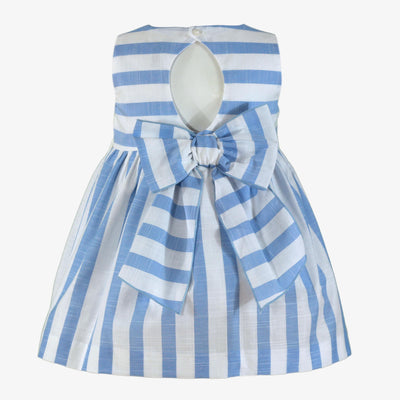 VESTIDO INFANTIL CELESTE Y BLANCO CEREMONIA
