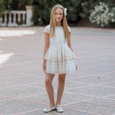 VESTIDO INFANTIL TUL BEIGE