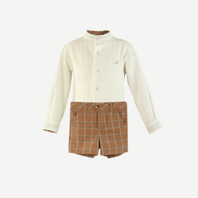 CONJUNTO NIÑO CAMEL CUADROS