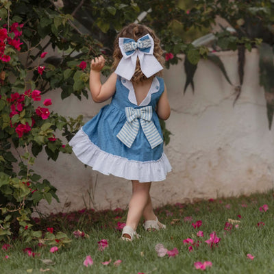 VESTIDO INFANTIL AZUL LISO