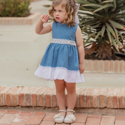 VESTIDO INFANTIL AZUL LISO