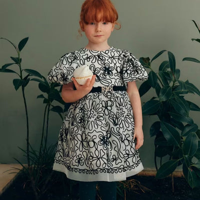 VESTIDO TUL BORDADO CINTAS