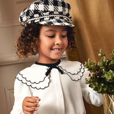 CONJUNTO BLUSA GASA CUELLO BORDADO