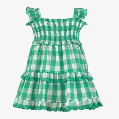 VESTIDO INFANTIL CUADROS VERDE