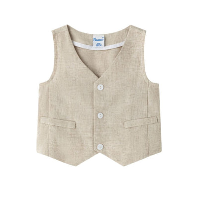 CONJUNTO DE NIÑO CAMISA MANGA LARGA, PANTALÓN Y CHALECO