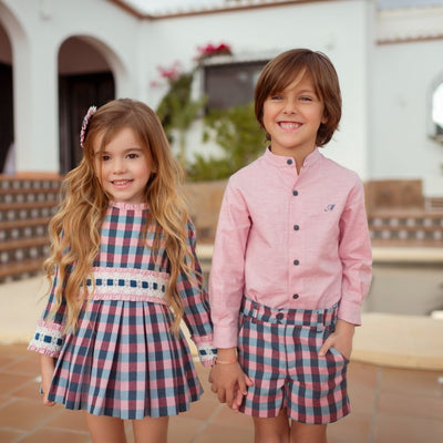 CONJUNTO NIÑO ROSA CUADROS