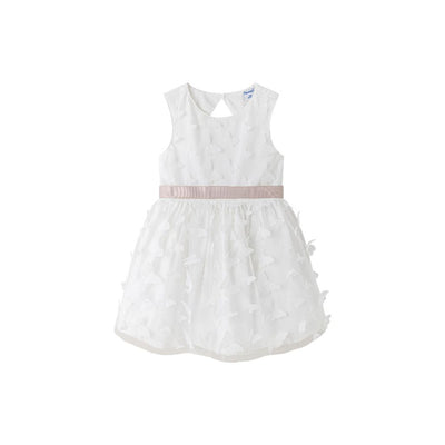 VESTIDO DE NIÑA EN TEJIDO DE TULL CON MARIPOSAS 3D