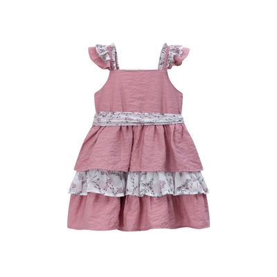 VESTIDO NIÑA ROSA CON FLORES