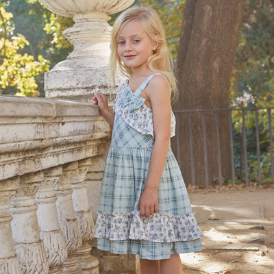 VESTIDO DE TIRANTE DE CUADROS VERDE