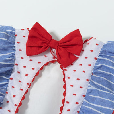 VESTIDO BEBE AZUL RAYAS BLANCAS