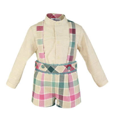 CONJUNTO BEBE NIÑO PANTALON CORTO CUADROS - Menta Moda Infantil