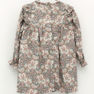 VESTIDO ESTAMPADO CACHEMIR BEBE NIÑA - Menta Moda Infantil