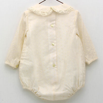 PELELE CEREMONIA CON ENCAJE MANGA LARGA - Menta Moda Infantil