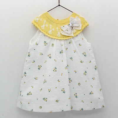 VESTIDO PLUMETI FLOR CON CAPACETE - Menta Moda Infantil