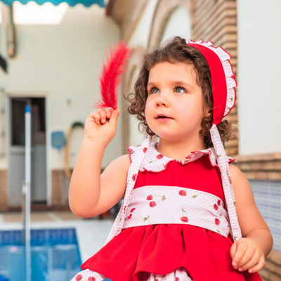 VESTIDO BEBE ROJO CEREZAS - Menta Moda Infantil