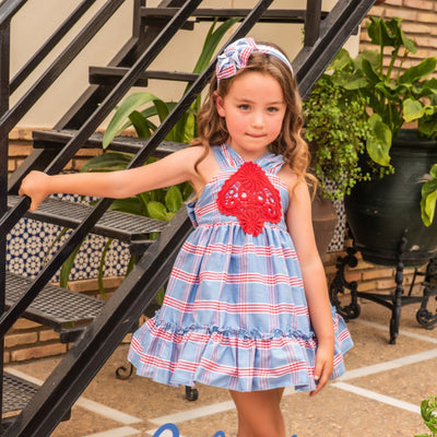 VESTIDO CORTE ALTO PECHO APLIQUE - Menta Moda Infantil