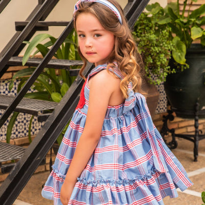 VESTIDO CORTE ALTO PECHO APLIQUE - Menta Moda Infantil