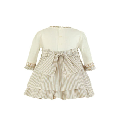 VESTIDO EN TONOS BEIGE TOSTADO