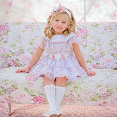 VESTIDO DE GASA ESTAMPADO ROSA