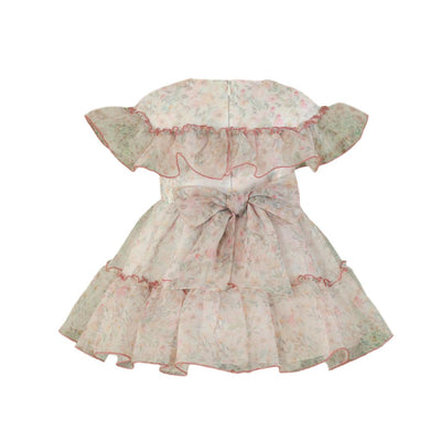 VESTIDO DE GASA ESTAMPADO ROSA