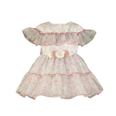 VESTIDO DE GASA ESTAMPADO ROSA