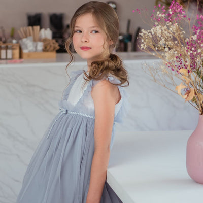 VESTIDO INFANTIL FLAUTA VERDE EMPOLVADO - Menta Moda Infantil