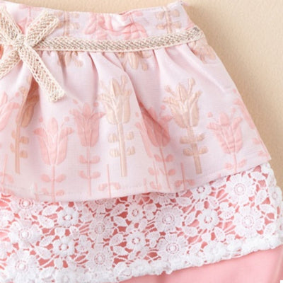 CONJUNTO NIÑA BLANCO Y MELON - Menta Moda Infantil