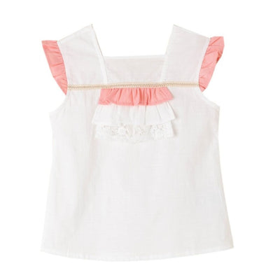 CONJUNTO NIÑA BLANCO Y MELON - Menta Moda Infantil