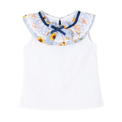 CONJUNTO NIÑA AZUL Y GIRASOLES - Menta Moda Infantil