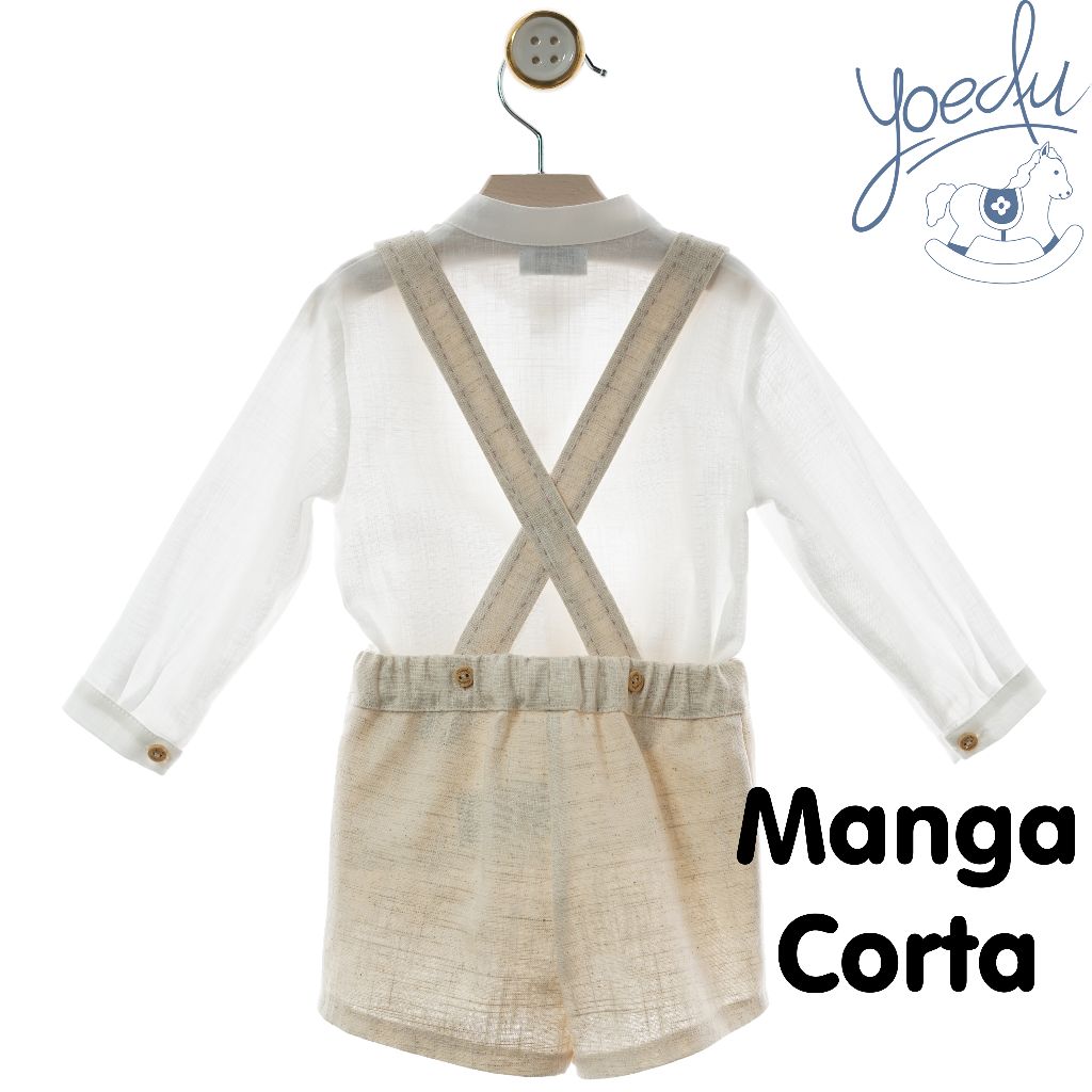CONJUNTO BEBE FAMILIA PORCELANA LINO ROSA - Menta Moda Infantil