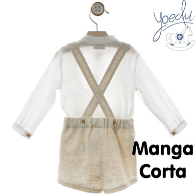 CONJUNTO BEBE FAMILIA PORCELANA LINO ROSA - Menta Moda Infantil