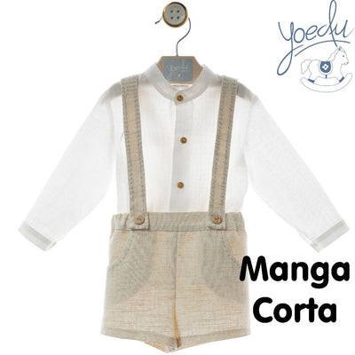 CONJUNTO BEBE FAMILIA PORCELANA LINO ROSA - Menta Moda Infantil
