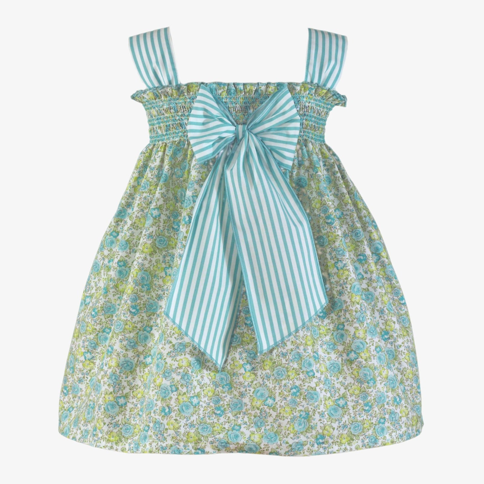 VESTIDO INFANTIL AZUL VERDOSO