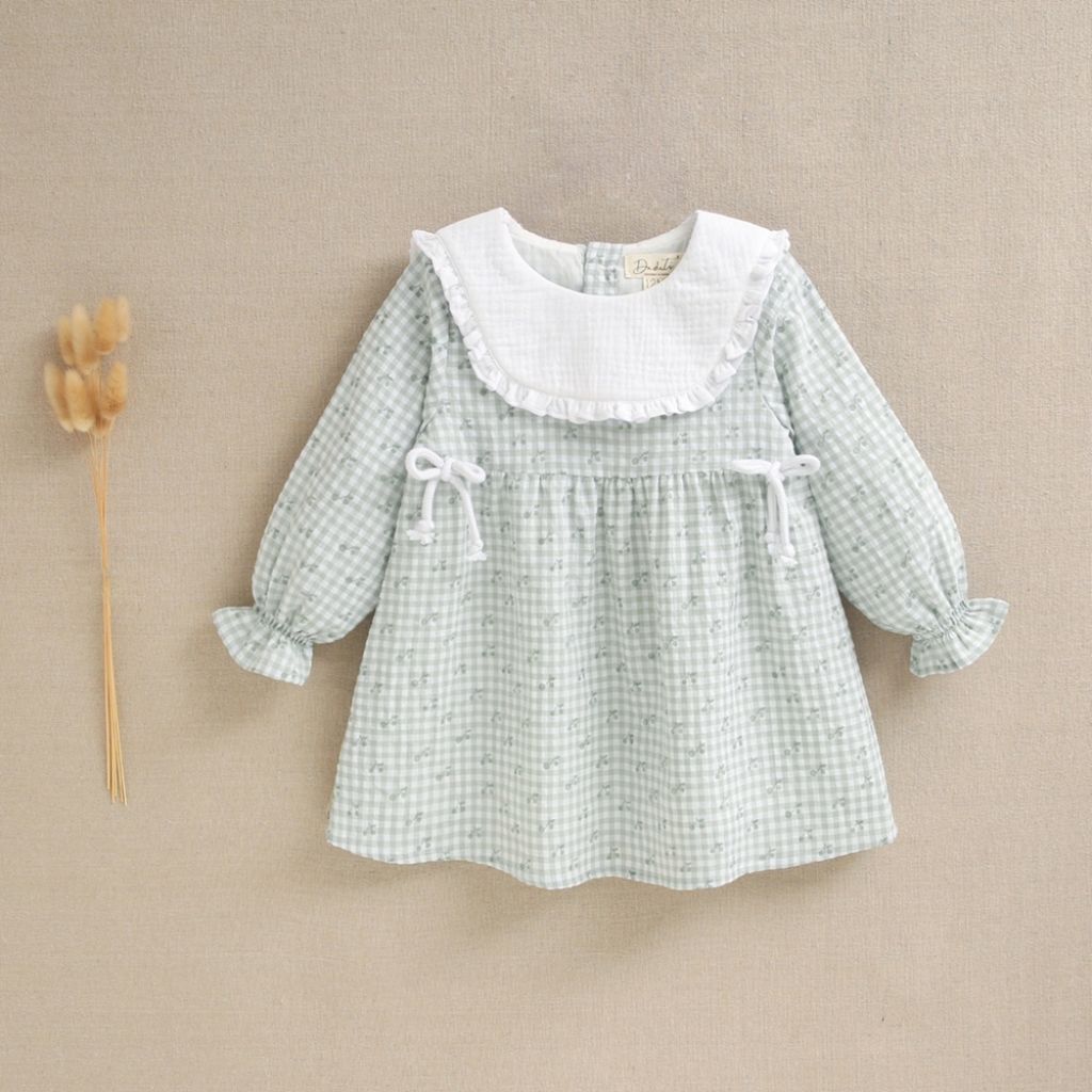 VESTIDO BEBE VERDE CEREZAS