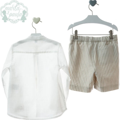 TRAJE NIÑO PANTALON BERMUDA GEISHA ARENA - Menta Moda Infantil