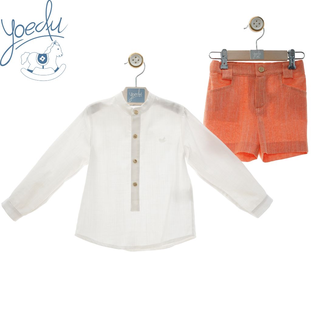 TRAJE INFANTIL PANTALON BERMUDA FAMILIA CORALES