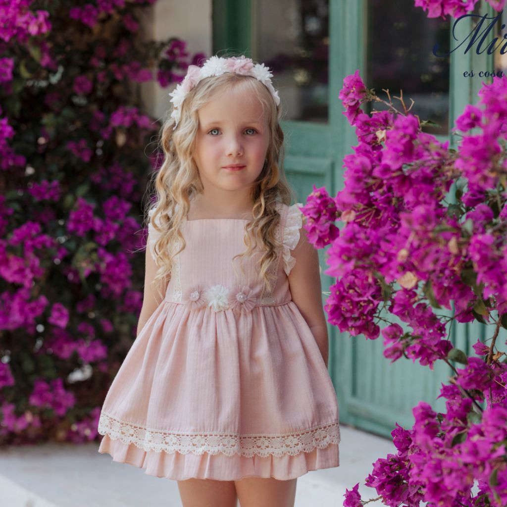 VESTIDO INFANTIL CEREMONIA ROSA PALO