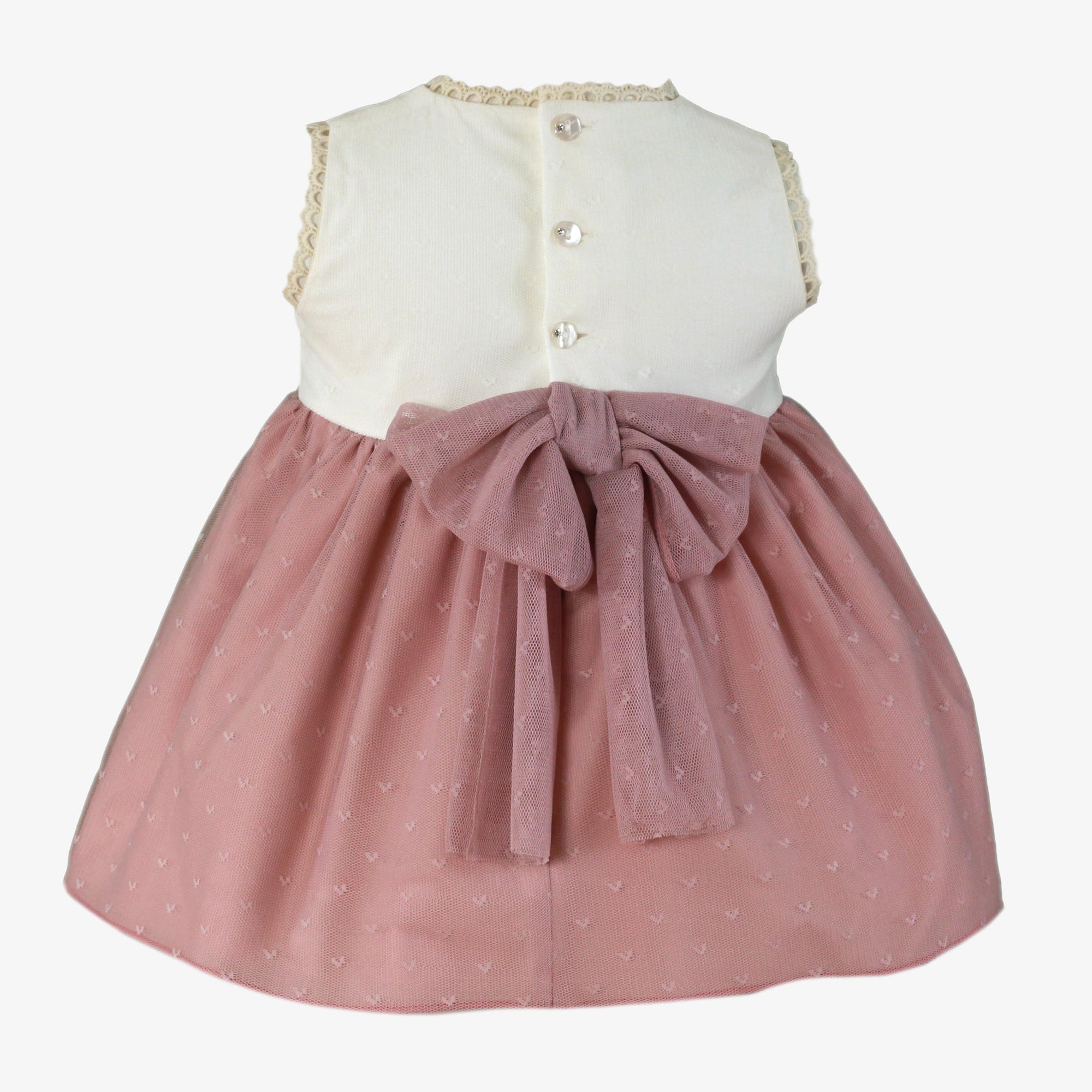 VESTIDO PARA BEBE NIÑA COLOR ROSA PALO