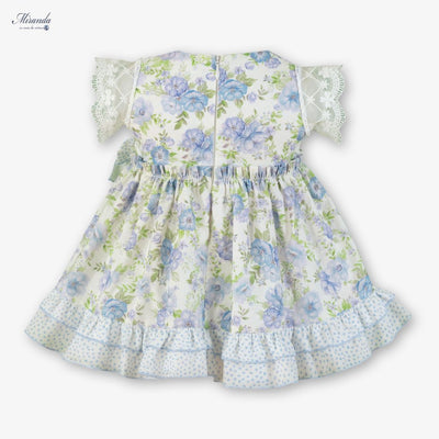 VESTIDO BEBE LILA VERDE FLORES - Menta Moda Infantil