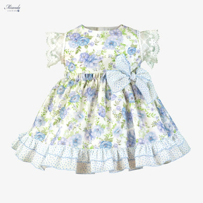 VESTIDO BEBE LILA VERDE FLORES - Menta Moda Infantil