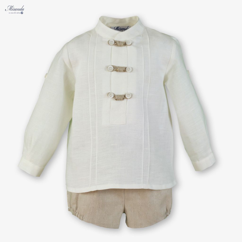 CONJUNTO BEBE NIÑO CAMEL BEIGE - Menta Moda Infantil