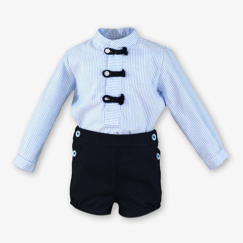 CONJUNTO BEBE NINO AZUL MARINO Y CELESTE - Menta Moda Infantil