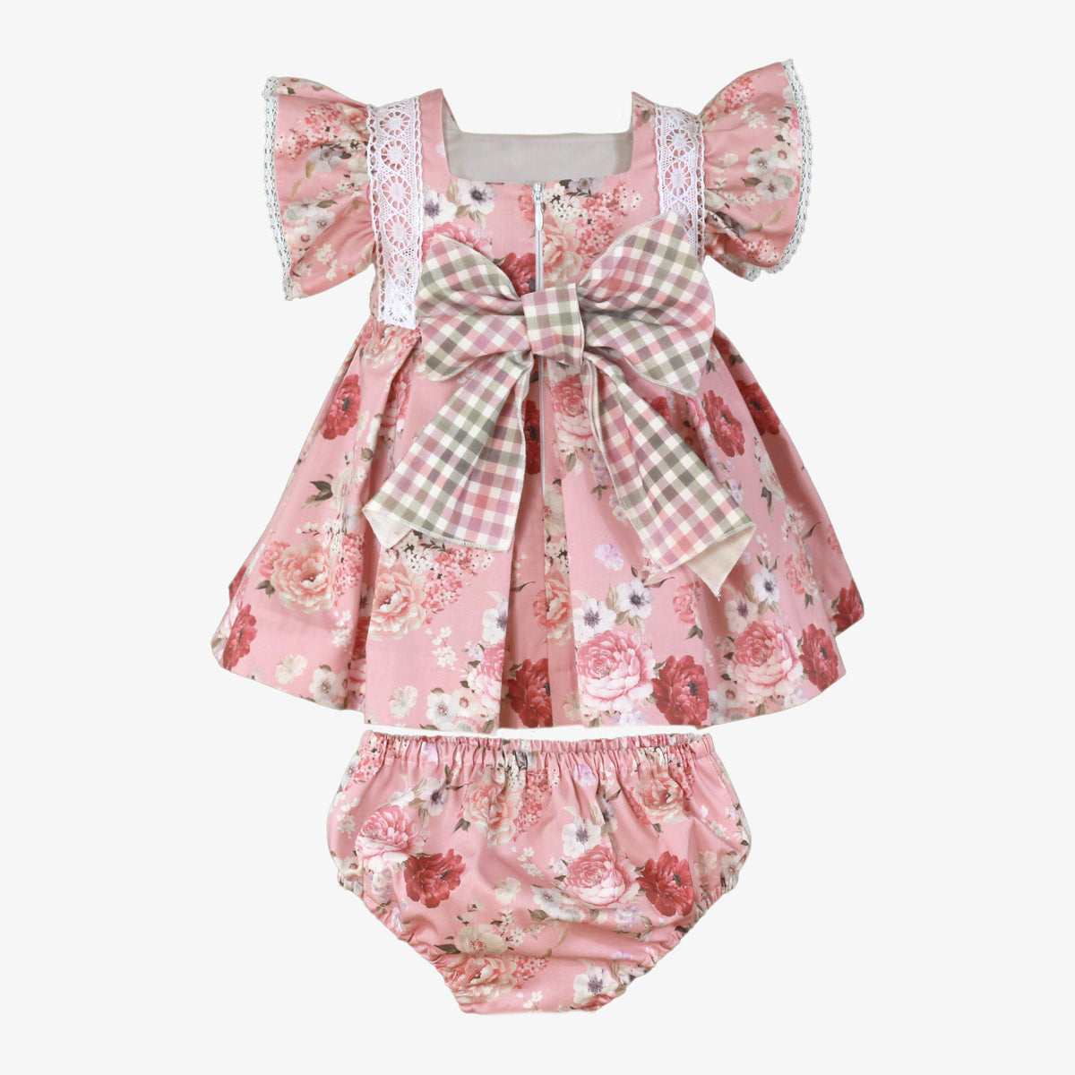 VESTIDO BEBE NIÑA ESTAMPADO ROSA OSCURO